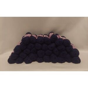 Bucilla Morocco Vintage Cotton Yarn Bulk Navy Lot 34 Skiens Same Dye Lot #'s NWT